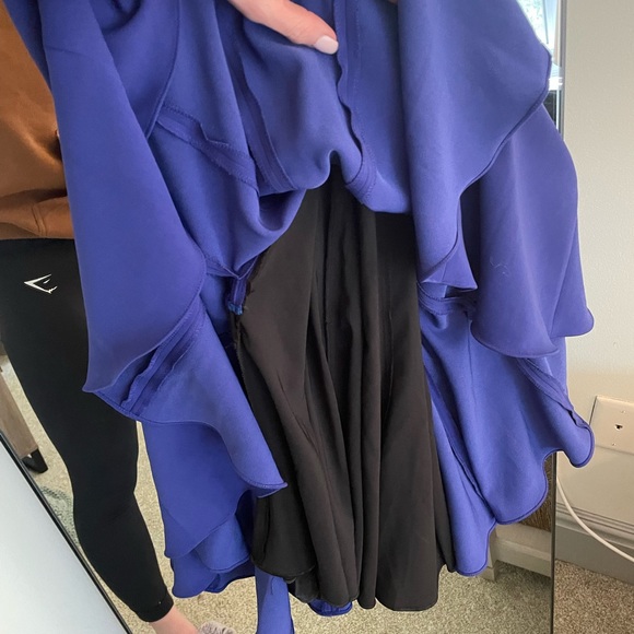 Jay Godfrey blue flowy dress with shoulder cut outs - Picture 3 of 5